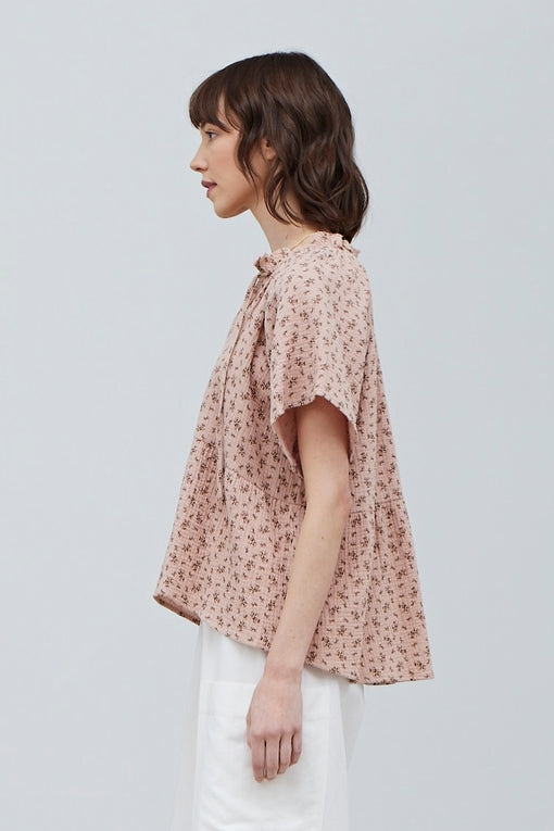 Grade & Gather - Floral Print Gauze Blouse