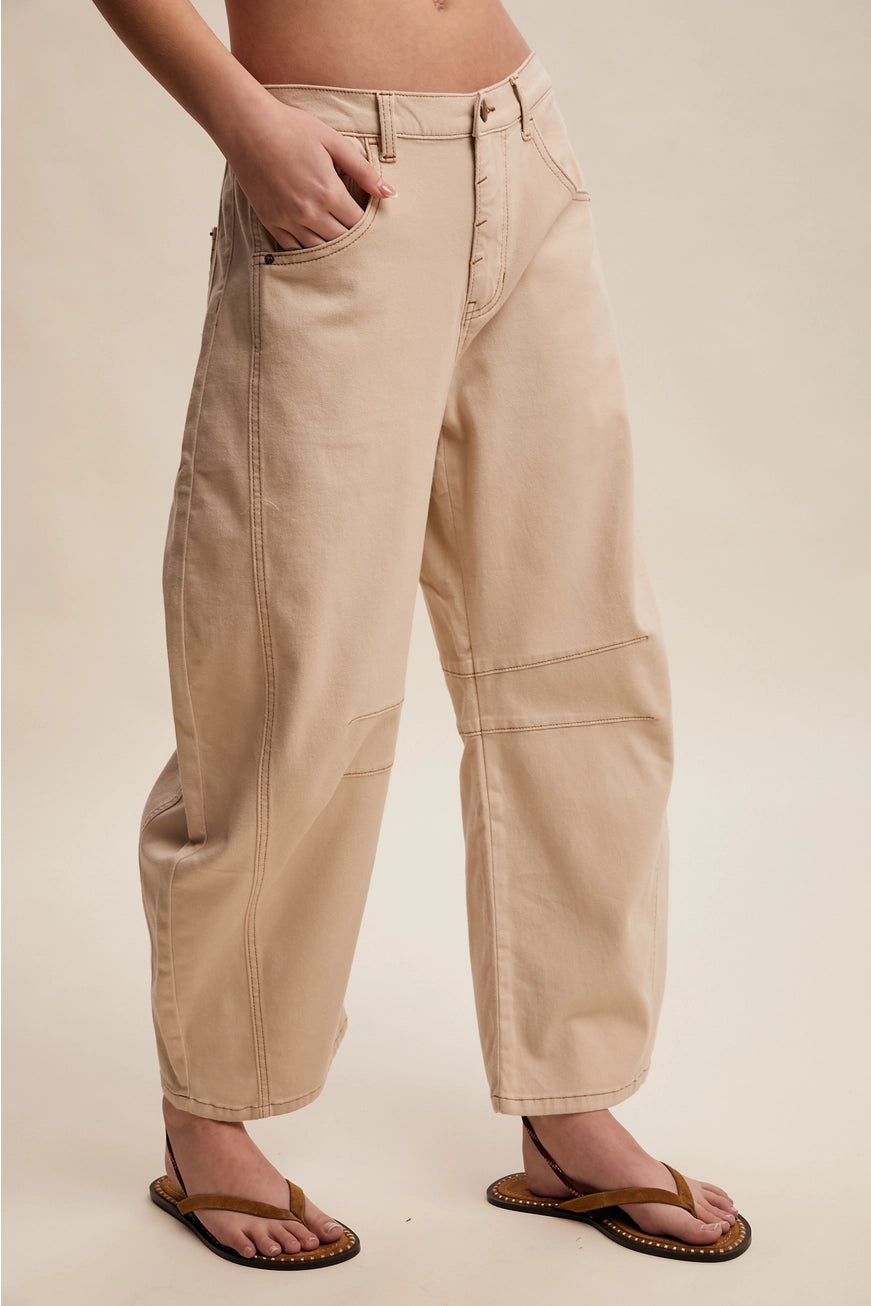 Oatmilk Utility Barrel Pants