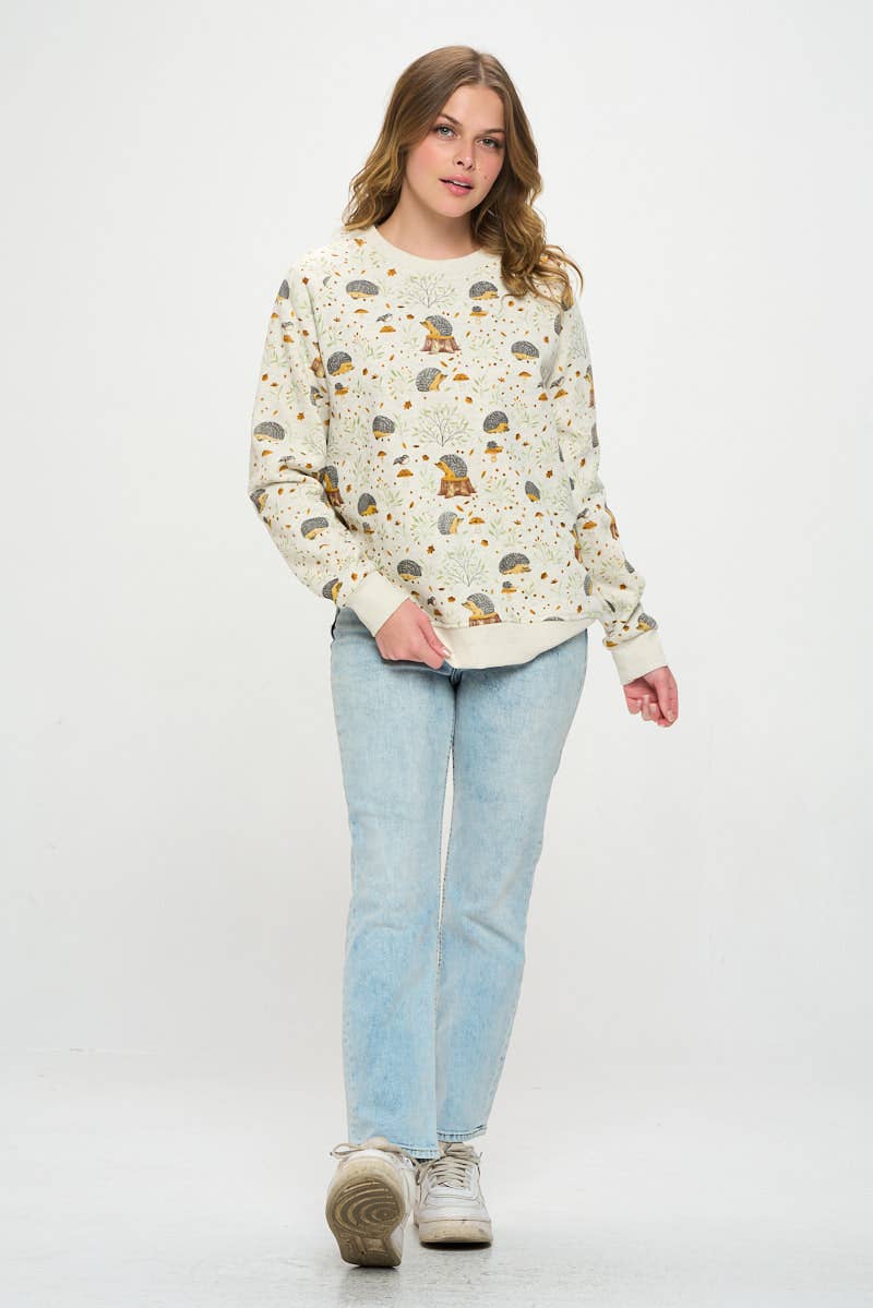 Hedgehog Mushroom Crew Sweatshirt