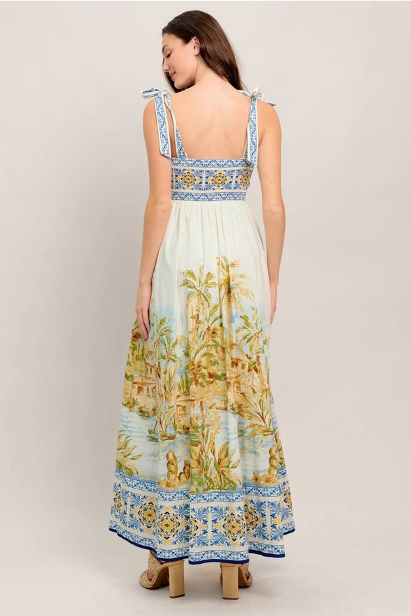 Ivory Village Mosaic Smocked Maxi Dress