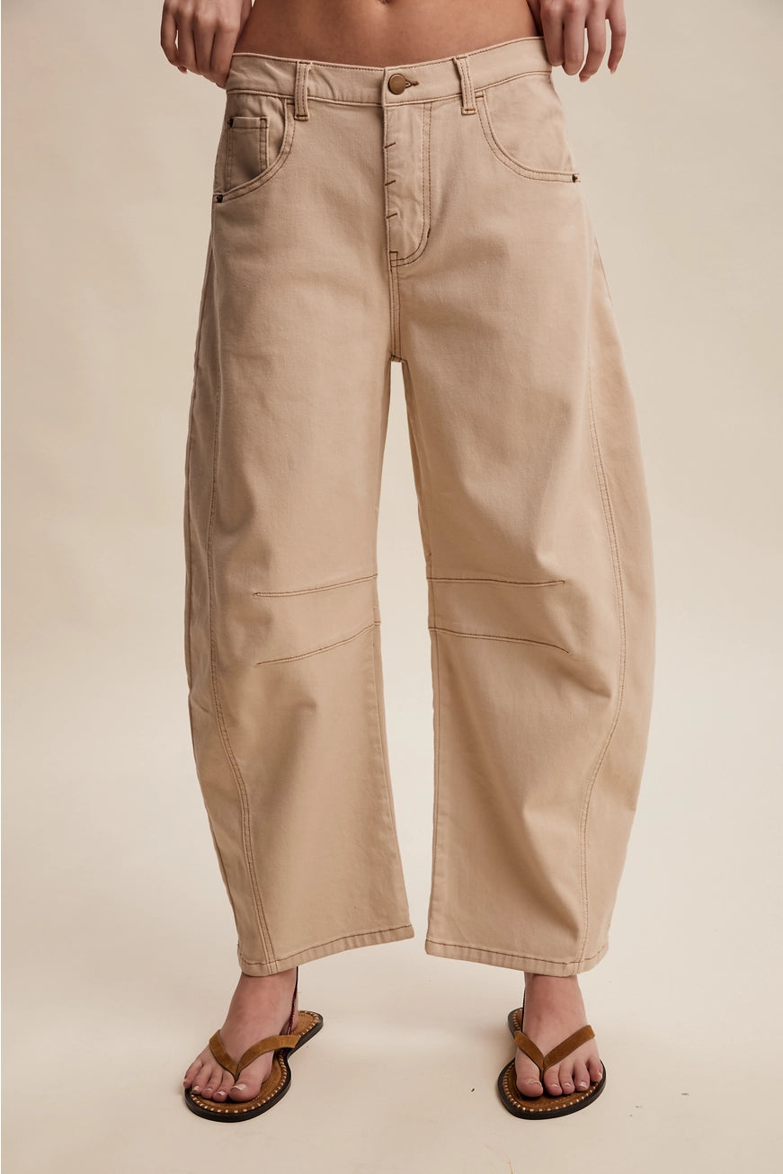 Oatmilk Utility Barrel Pants