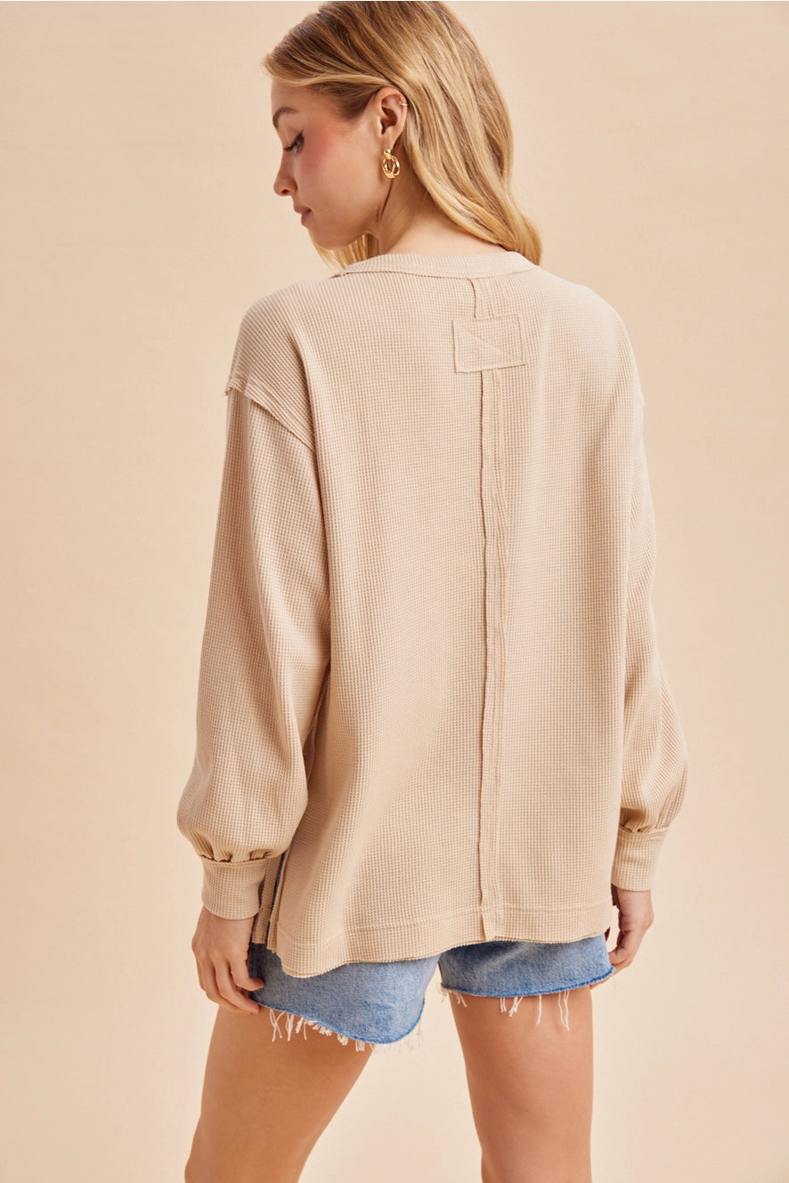 Cottage Embroidered Thermal Pullover