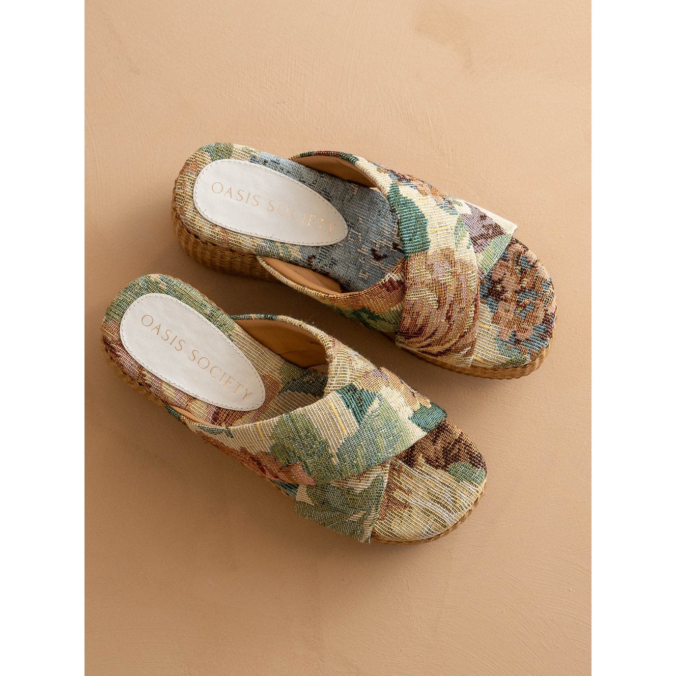 The Fresno Floral Raffia Platform Sandal