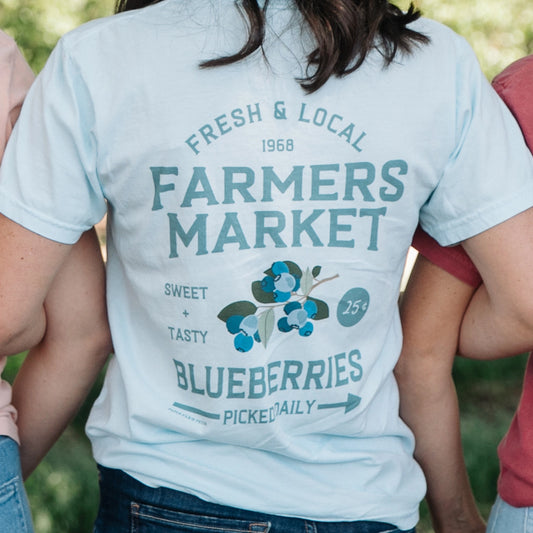 Blueberry Farmers Market Tee - Chambray