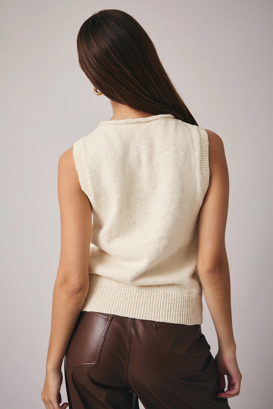 Sleeveless Shell Printed Sweater