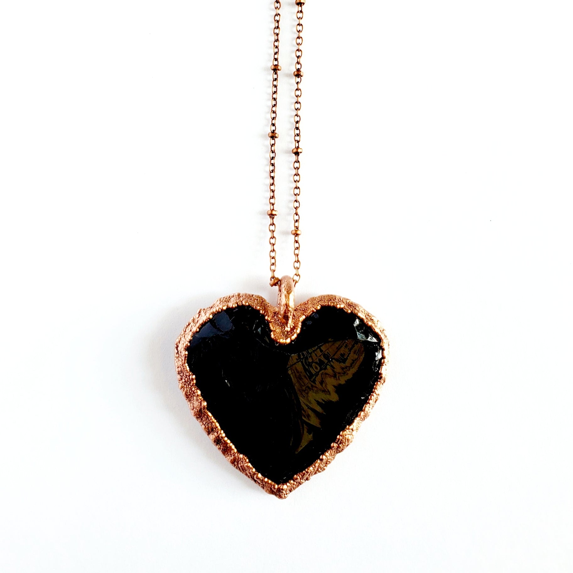 Knapped Obsidian Heart Necklace - Wild Luxe Boutique