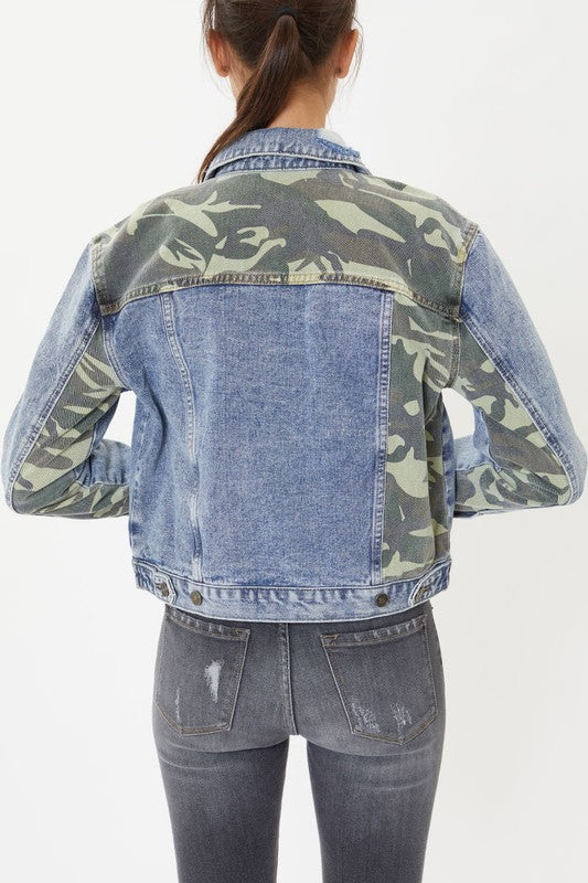 Clover Camo Patch Denim Jacket