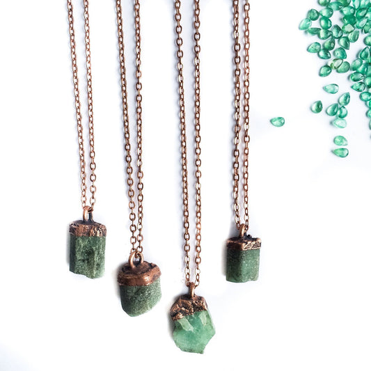 Emerald Electroformed Crystal Necklace - Wild Luxe Boutique
