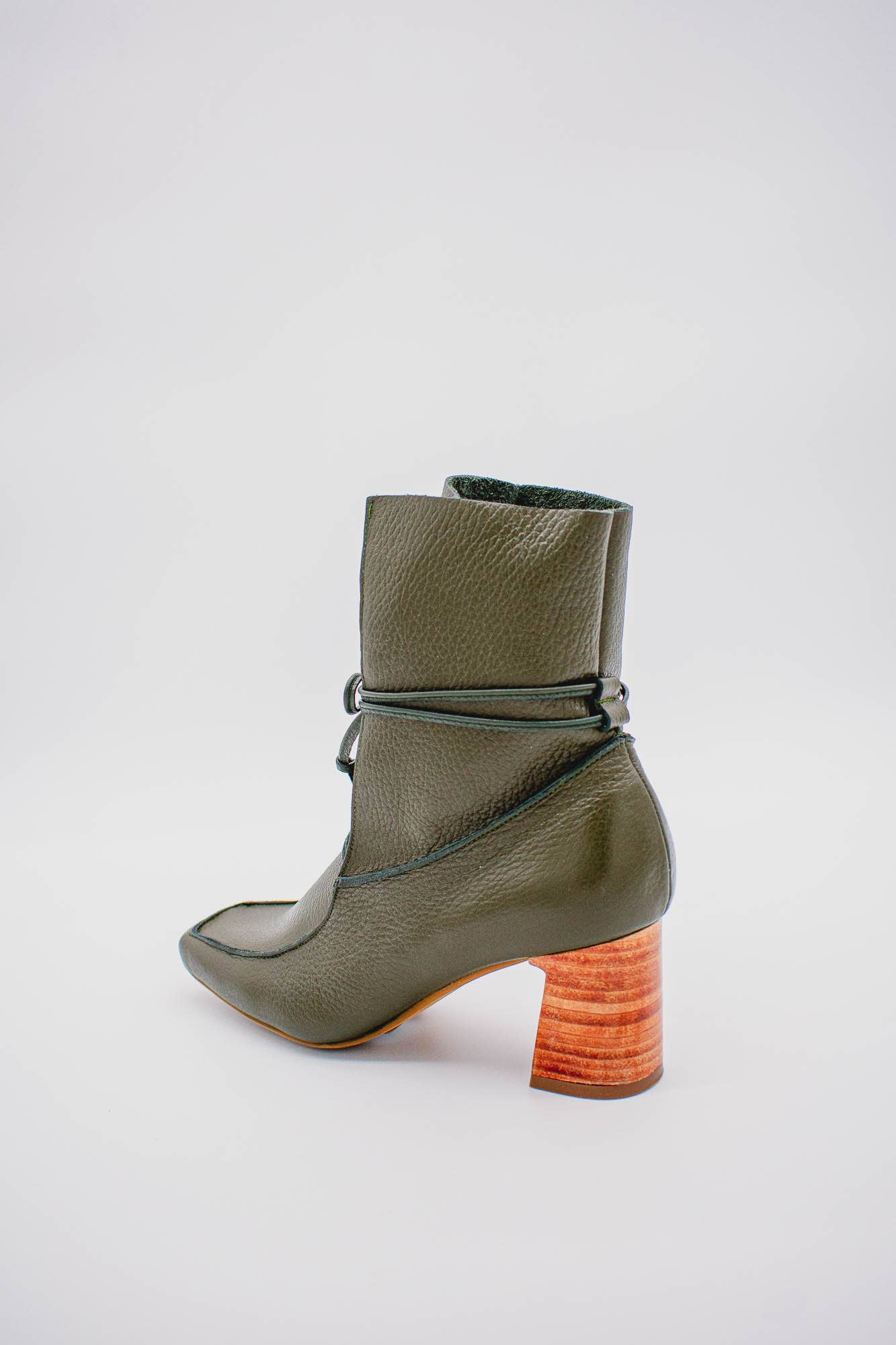 Awakening Olive Leather Ankle Boots