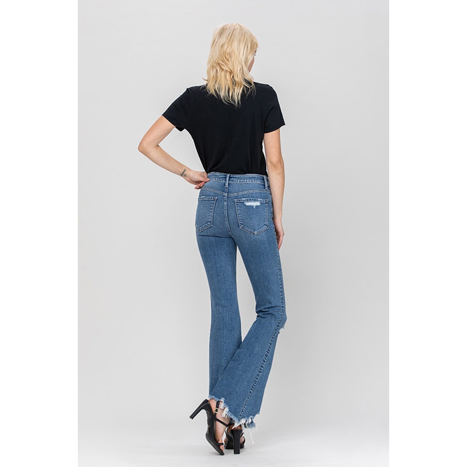 Serenity High Waisted Distressed Flare Jeans - Wild Luxe Boutique