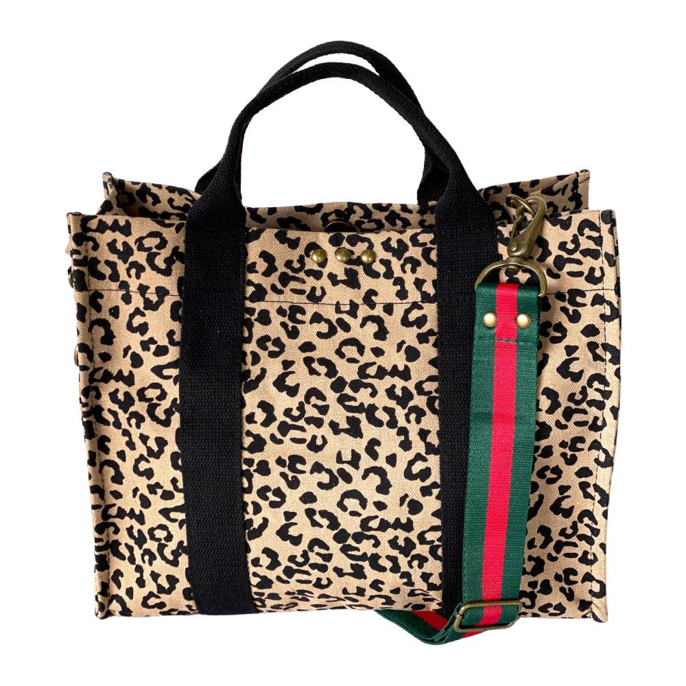 Leopard Canvas Crossbody Tote - Wild Luxe Boutique