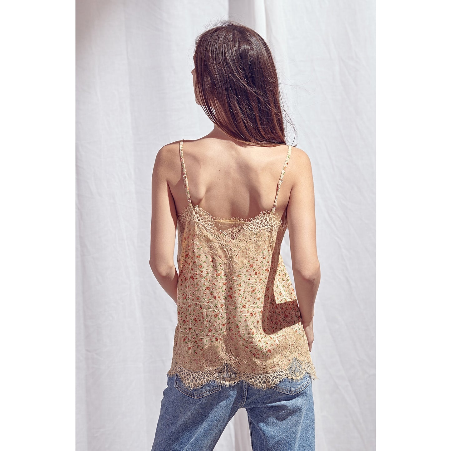 Floral Ditsy Lace Cami Tank Top - Wild Luxe Boutique