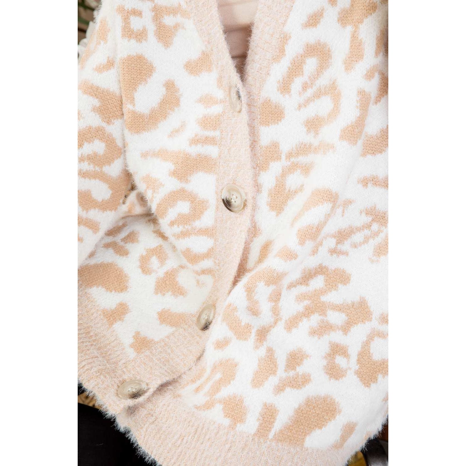 Fuzzy clearance leopard cardigan