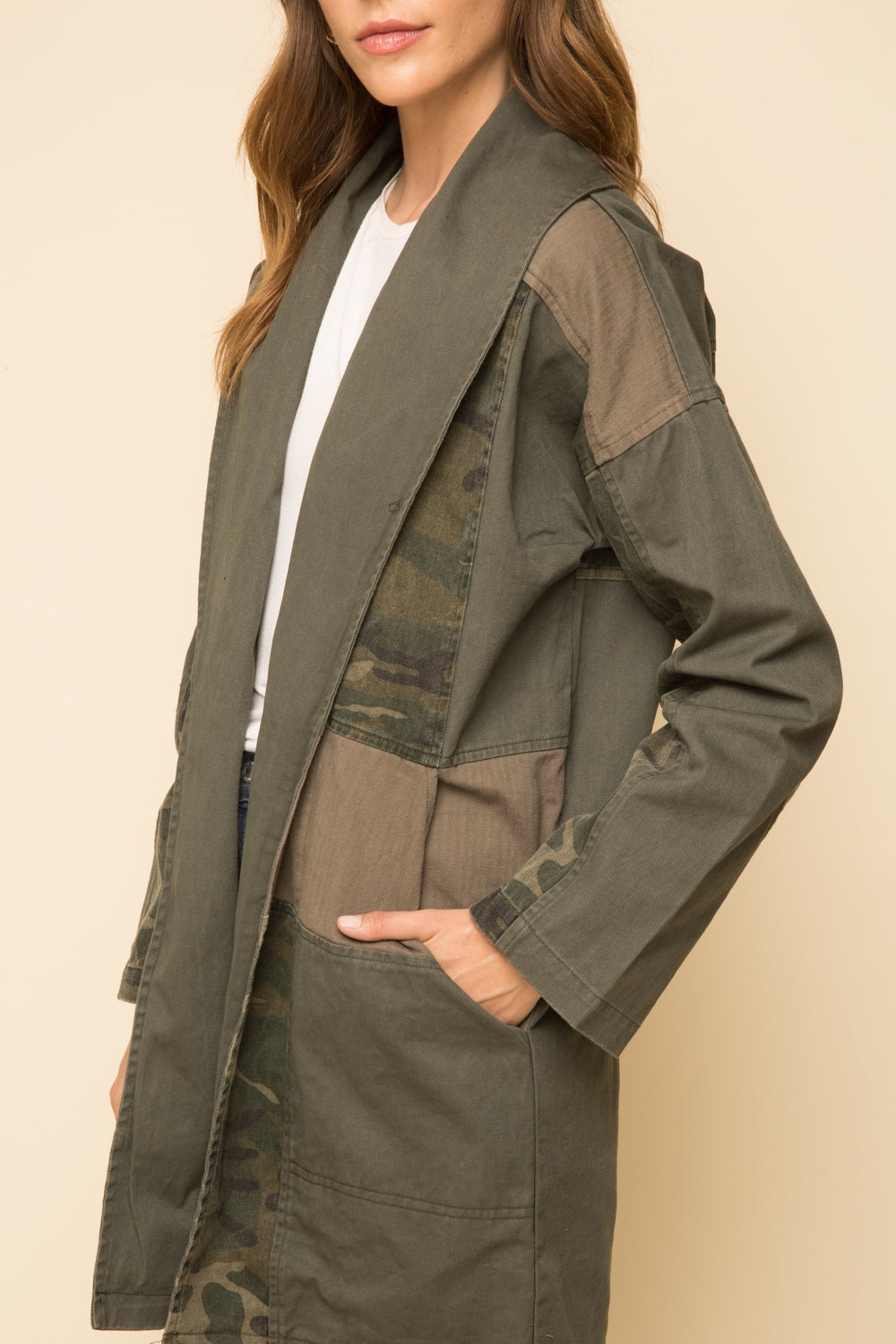 Washed Camo Patchwork Jacket - Wild Luxe Boutique