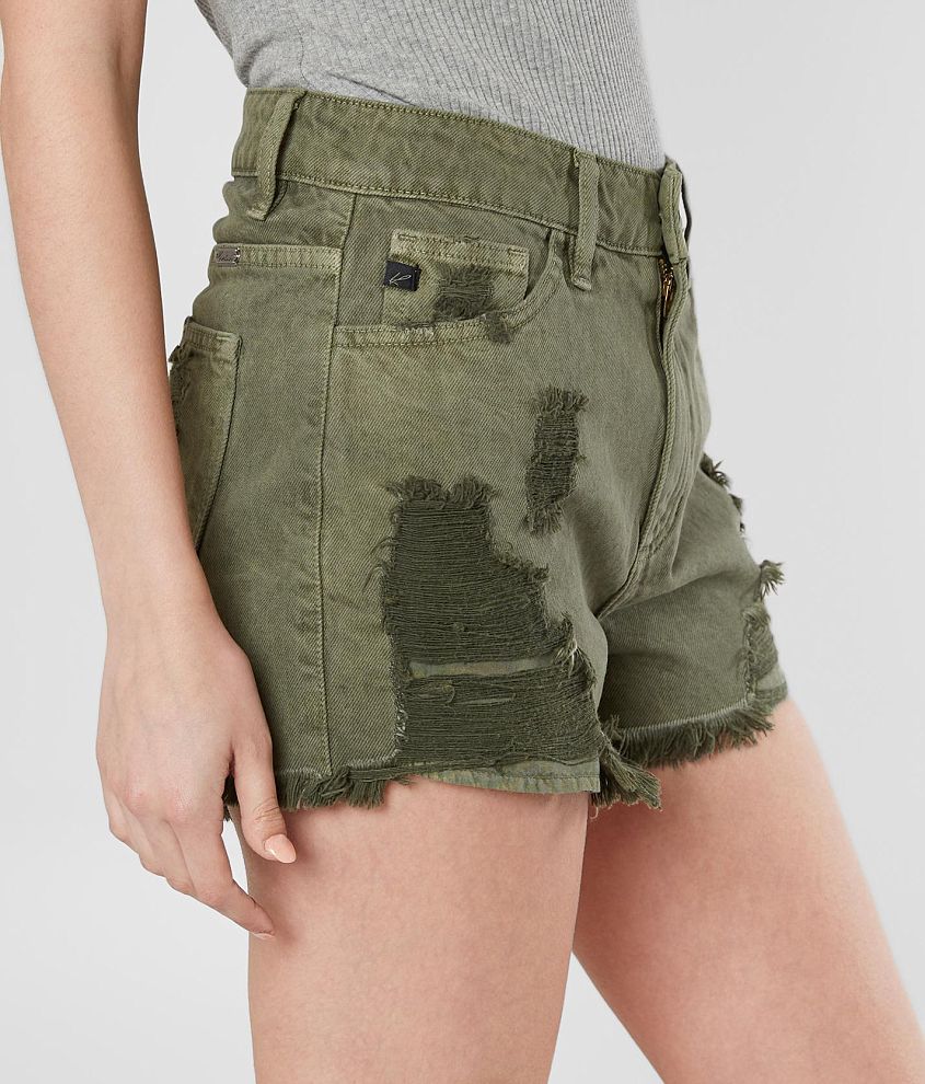 Avery Olive Denim Shorts - Wild Luxe Boutique