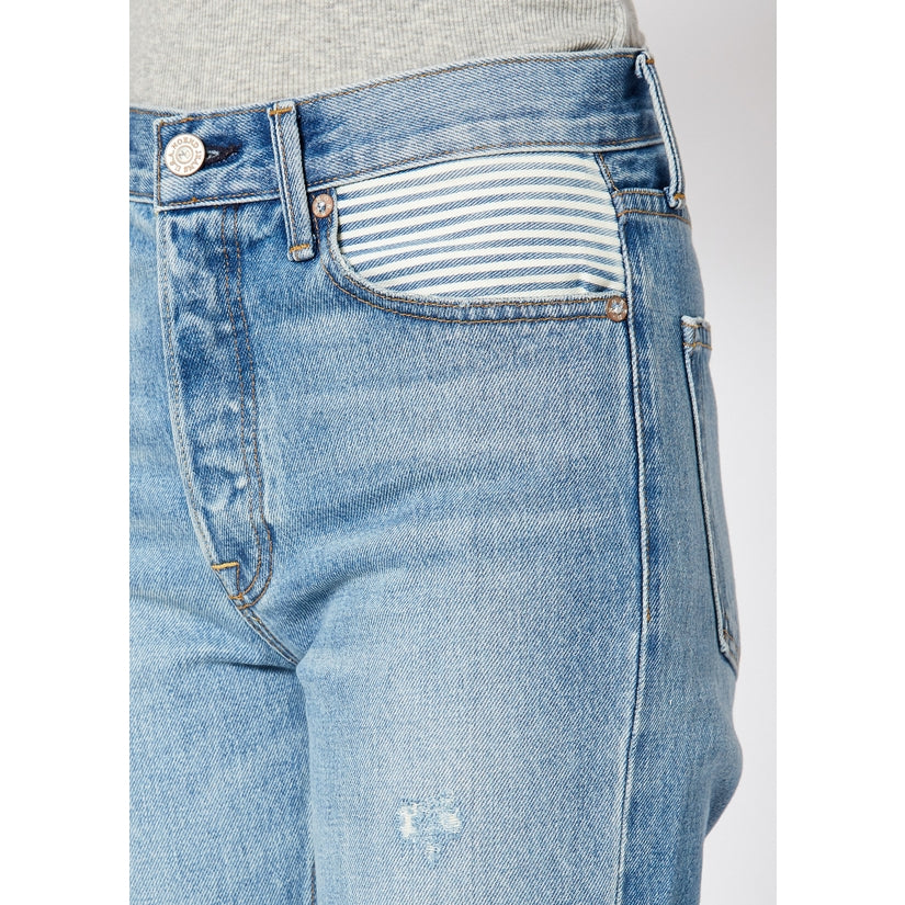 NOEND Premium Denim Eve Slim Straight Striped Cuffed Jeans - Wild Luxe Boutique
