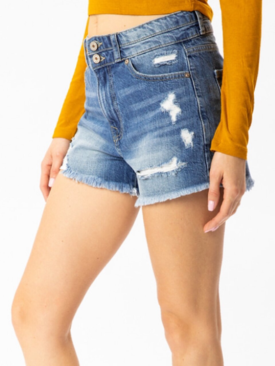 Riley Distressed Denim Shorts - Wild Luxe Boutique
