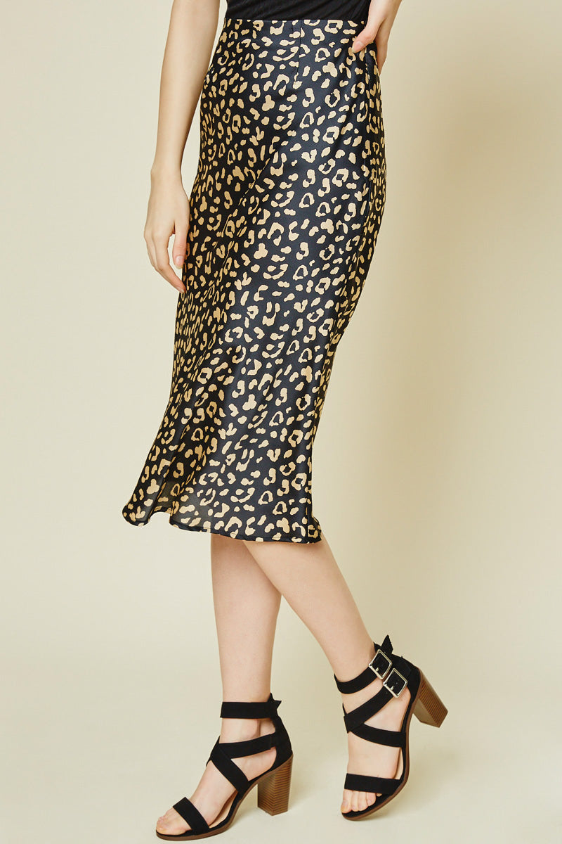 Leopard Midi Slip Skirt - Wild Luxe Boutique