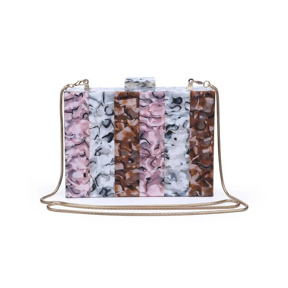 Marbled Neopolitan Acrylic Crossbody Clutch Bag - Wild Luxe Boutique