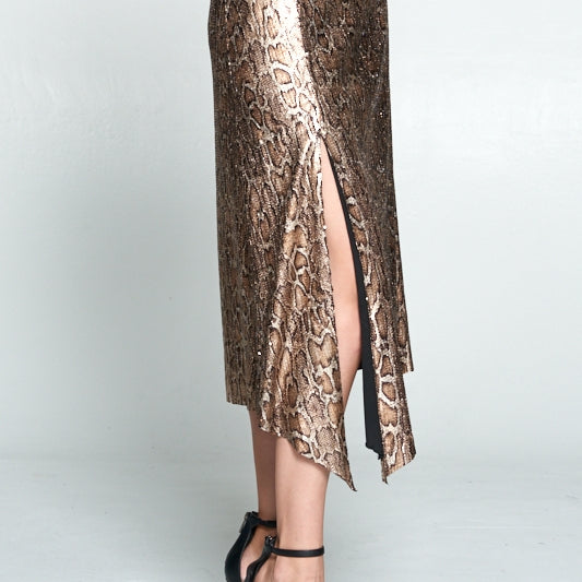 Snake Sequin Print Skirt - Wild Luxe Boutique