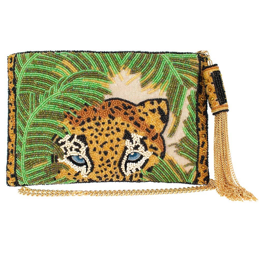 Mary Frances “Safari Beaded Leopard” Crossbody Clutch - Wild Luxe Boutique