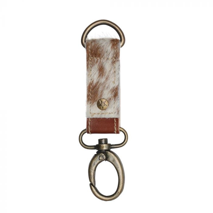 Brown & White Hair on Hide Key Fob - Wild Luxe Boutique
