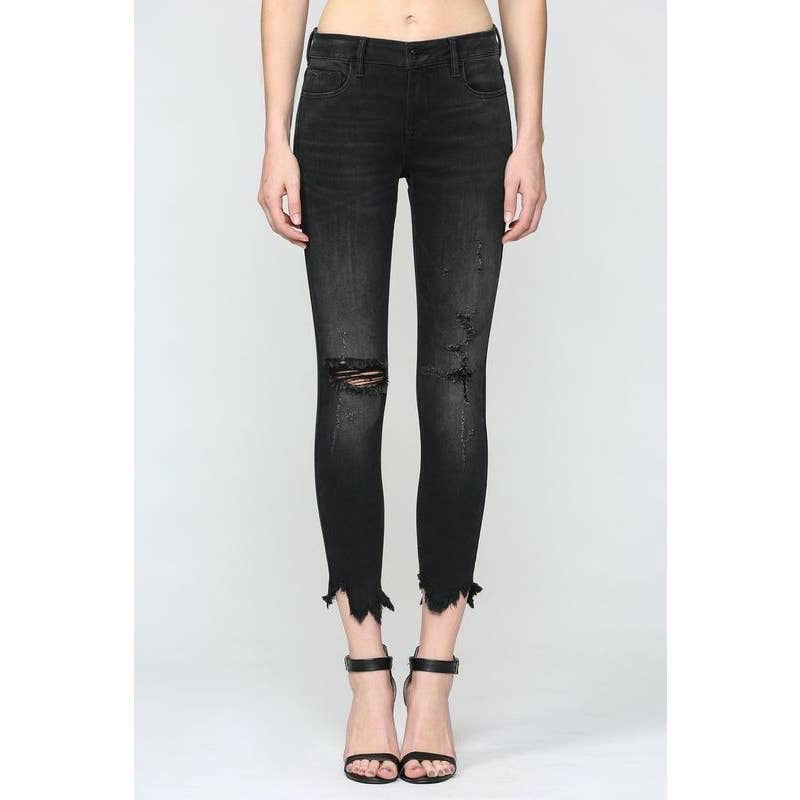 Black Frayed Skinny Jeans by Hidden Jeans - Wild Luxe Boutique