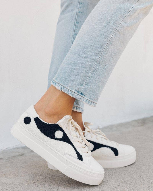 Soludos Yin Yang Platform Embroidered Sneakers