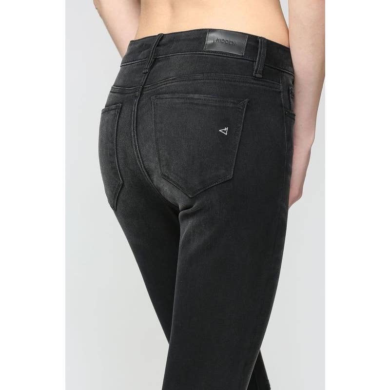 Black Frayed Skinny Jeans by Hidden Jeans