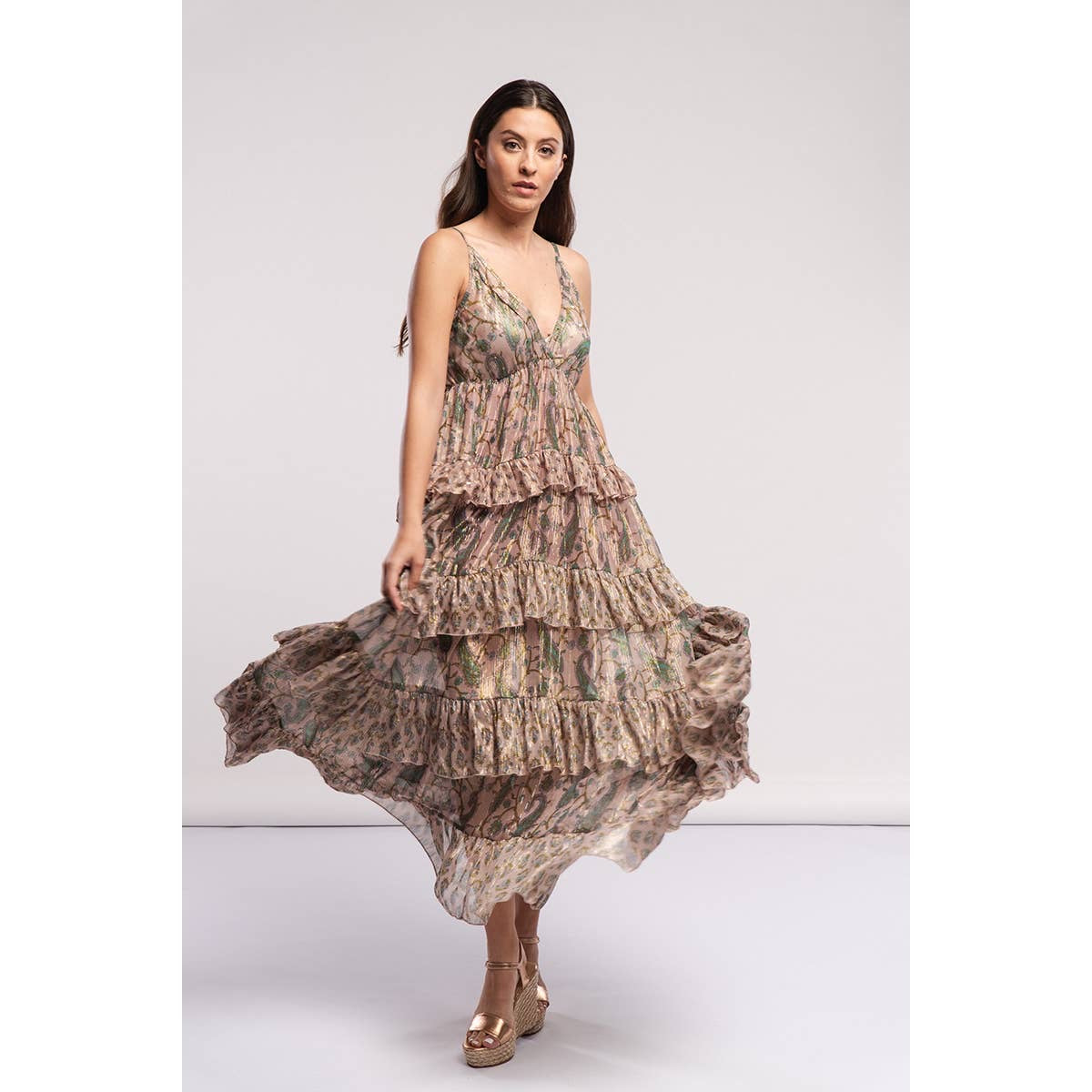 Paisley Ruffled Tiered Maxi Dress - Wild Luxe Boutique