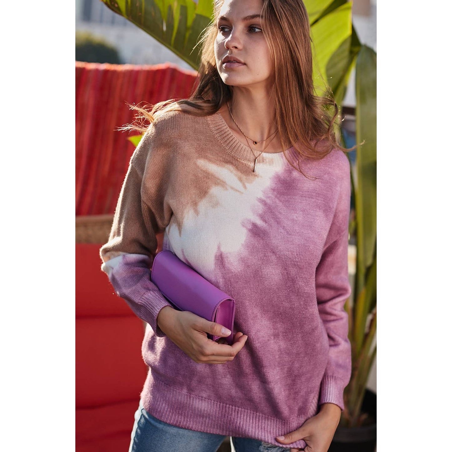 Dusty Lavender Tie Dye Sweater - Wild Luxe Boutique
