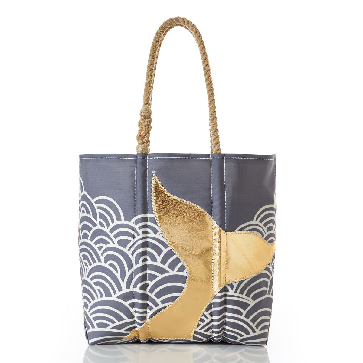 Gold Mermaid Tail and Waves Medium Tote - Wild Luxe Boutique