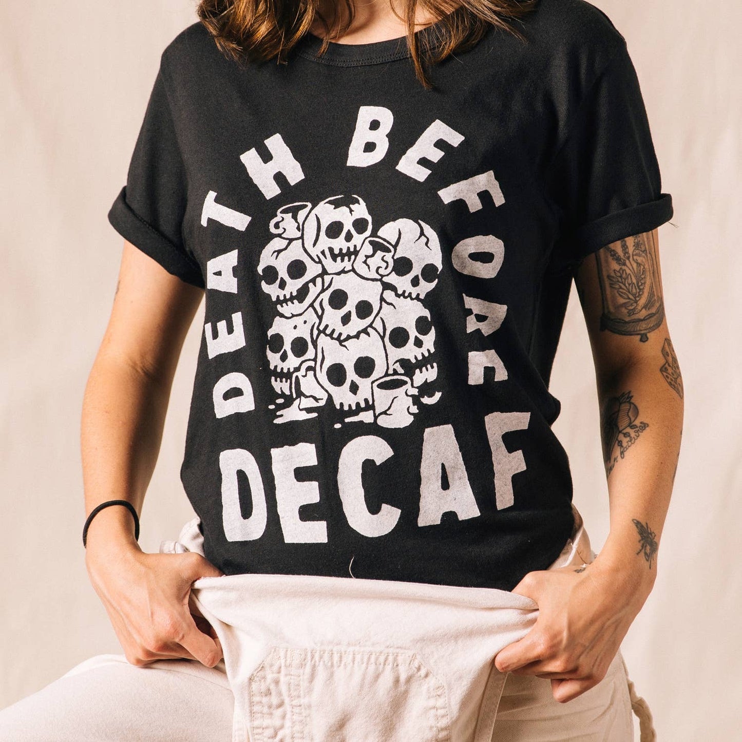 Death Before Decaf Coffee Graphic Tee - Wild Luxe Boutique