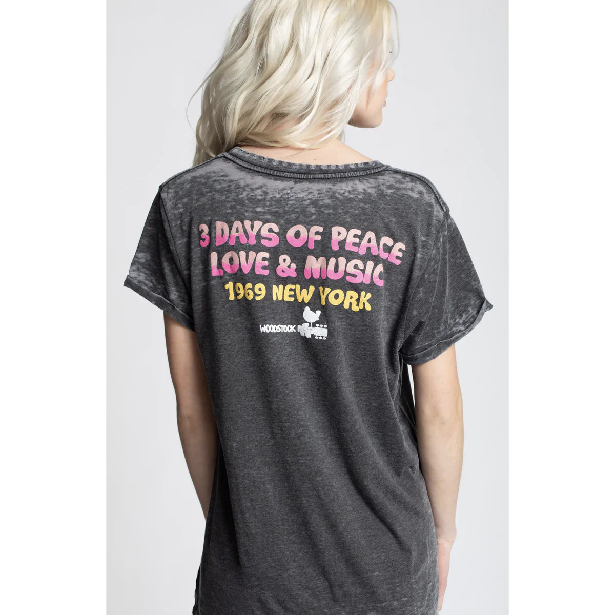 Woodstock Peace Love & Music Burnout Tee