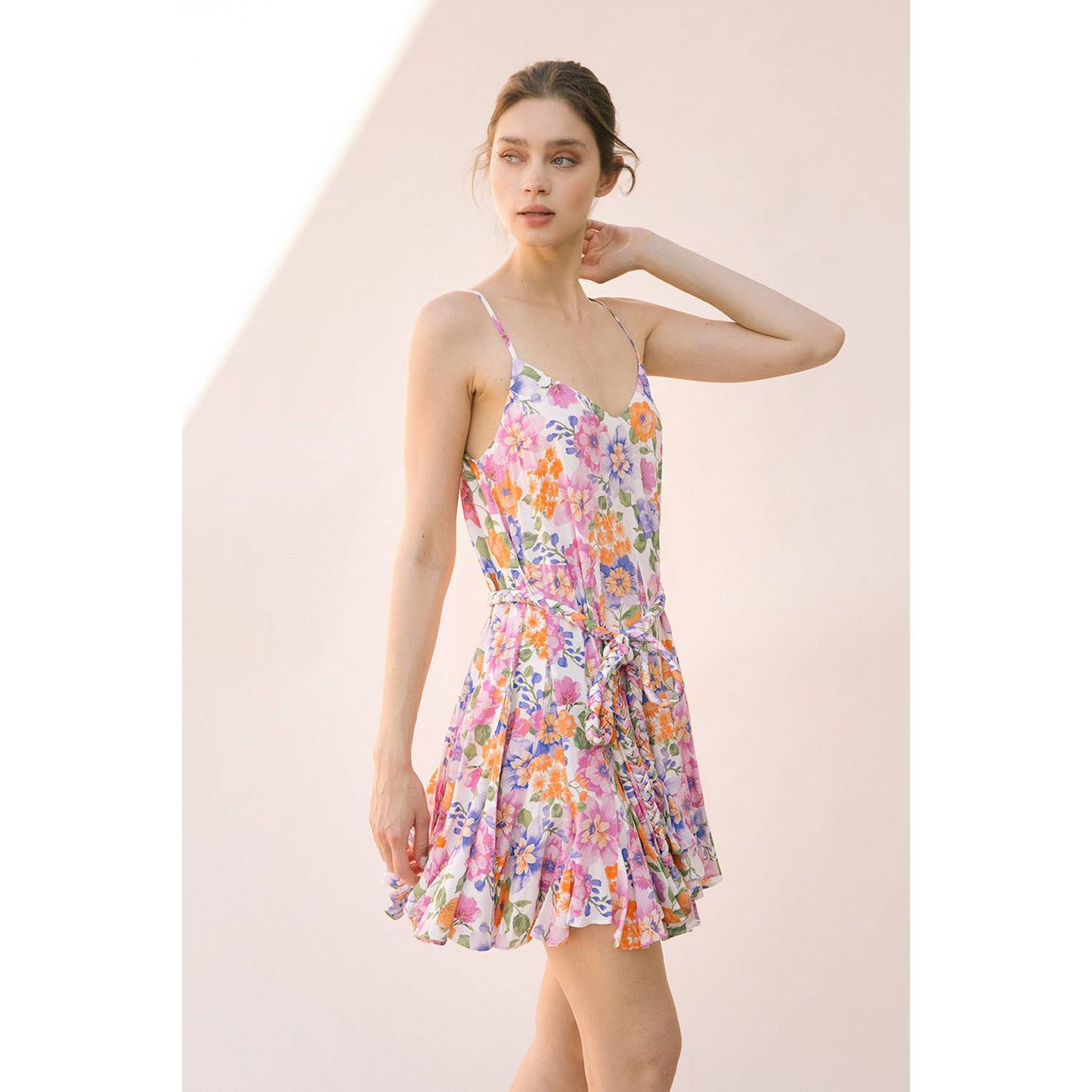 Flower Print Mini Dress