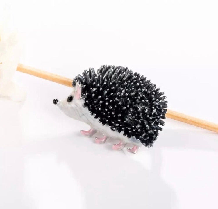 Enamel Hedgehog Brooch Pin - Wild Luxe Boutique