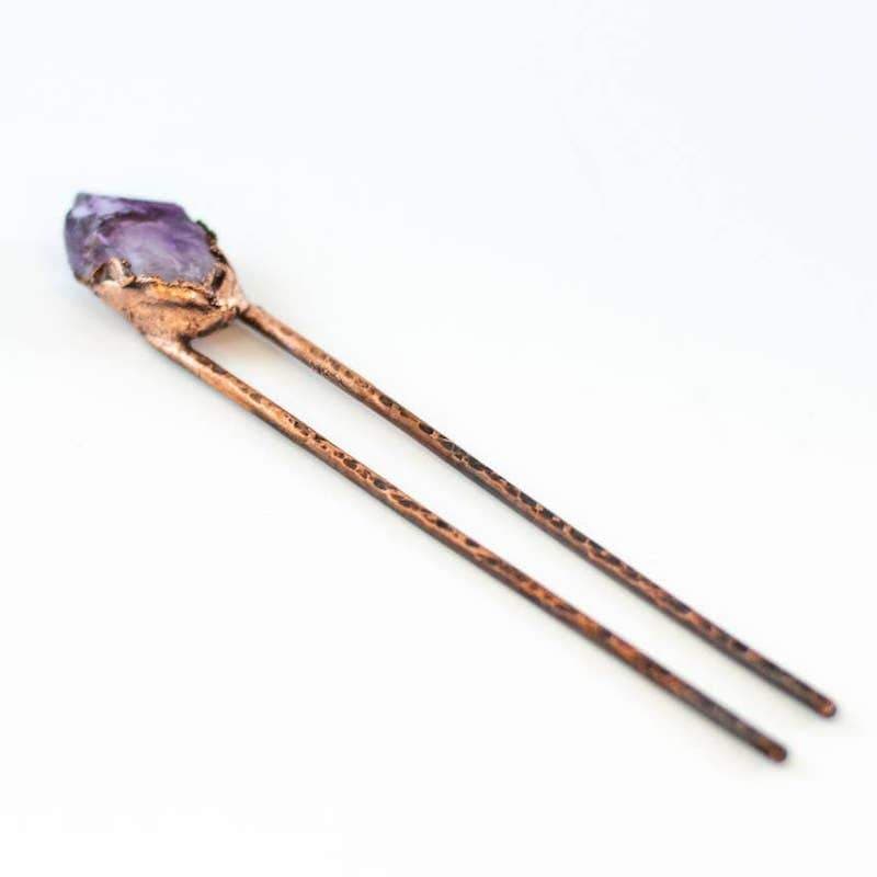 Amethyst Hair Pin - Wild Luxe Boutique