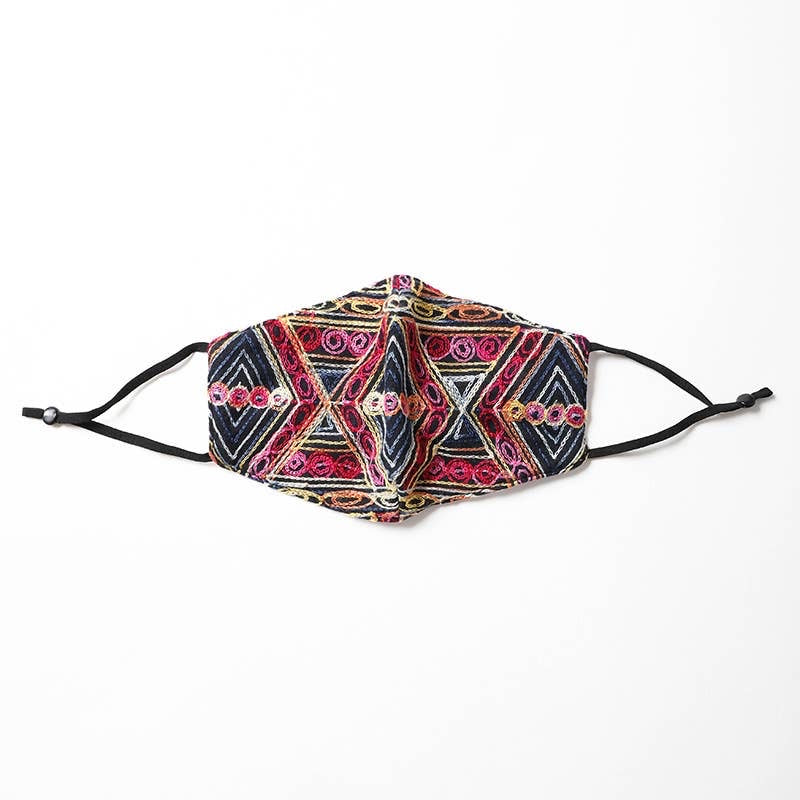 Whimsical Pattern Embroidered Face Mask - Wild Luxe Boutique