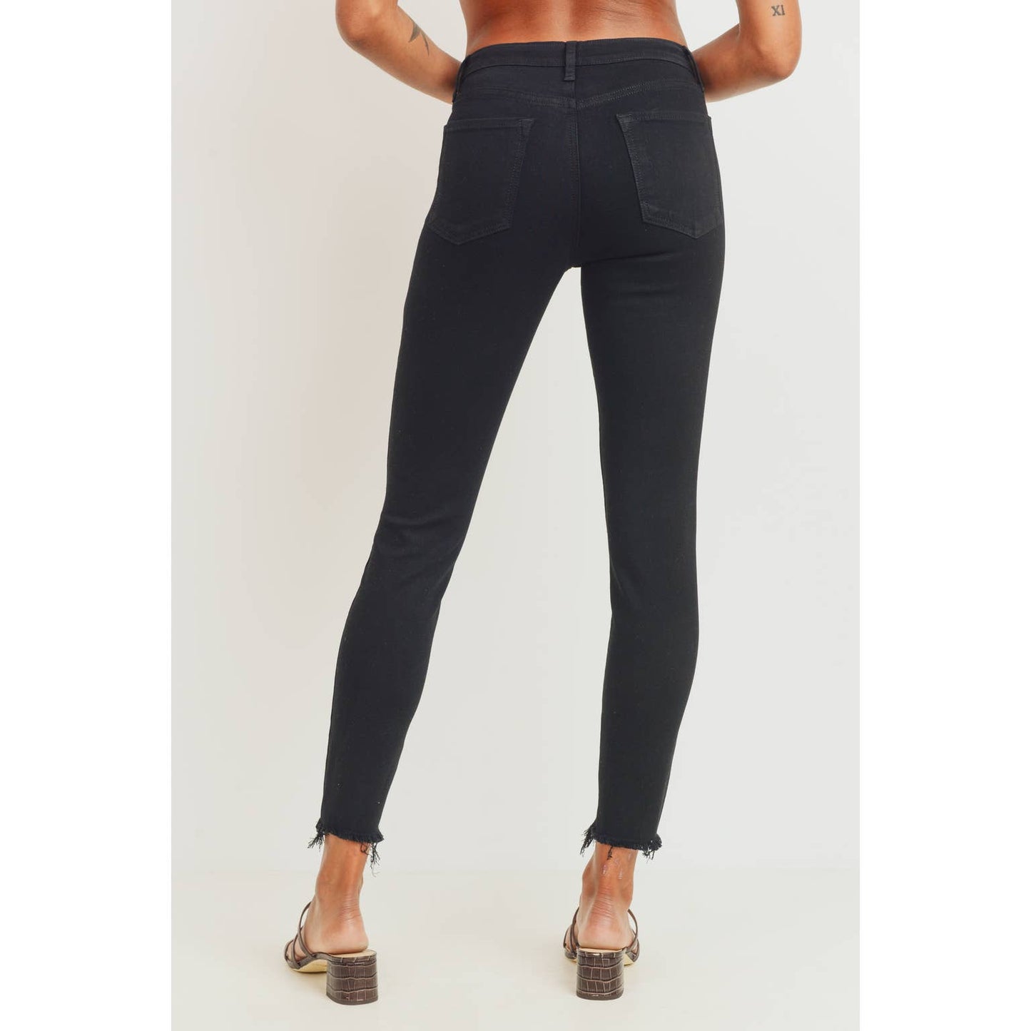 Millie Black Ripped Hem Skinny Jeans - Wild Luxe Boutique