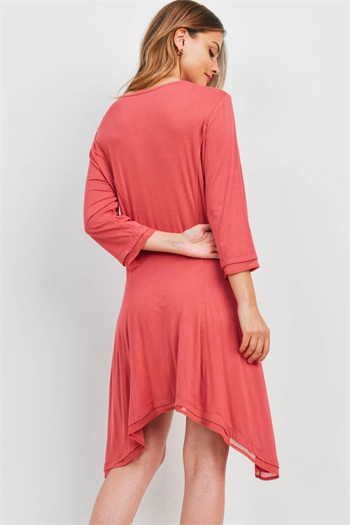 Embroidered Asymmetrical Hem Dress - Wild Luxe Boutique