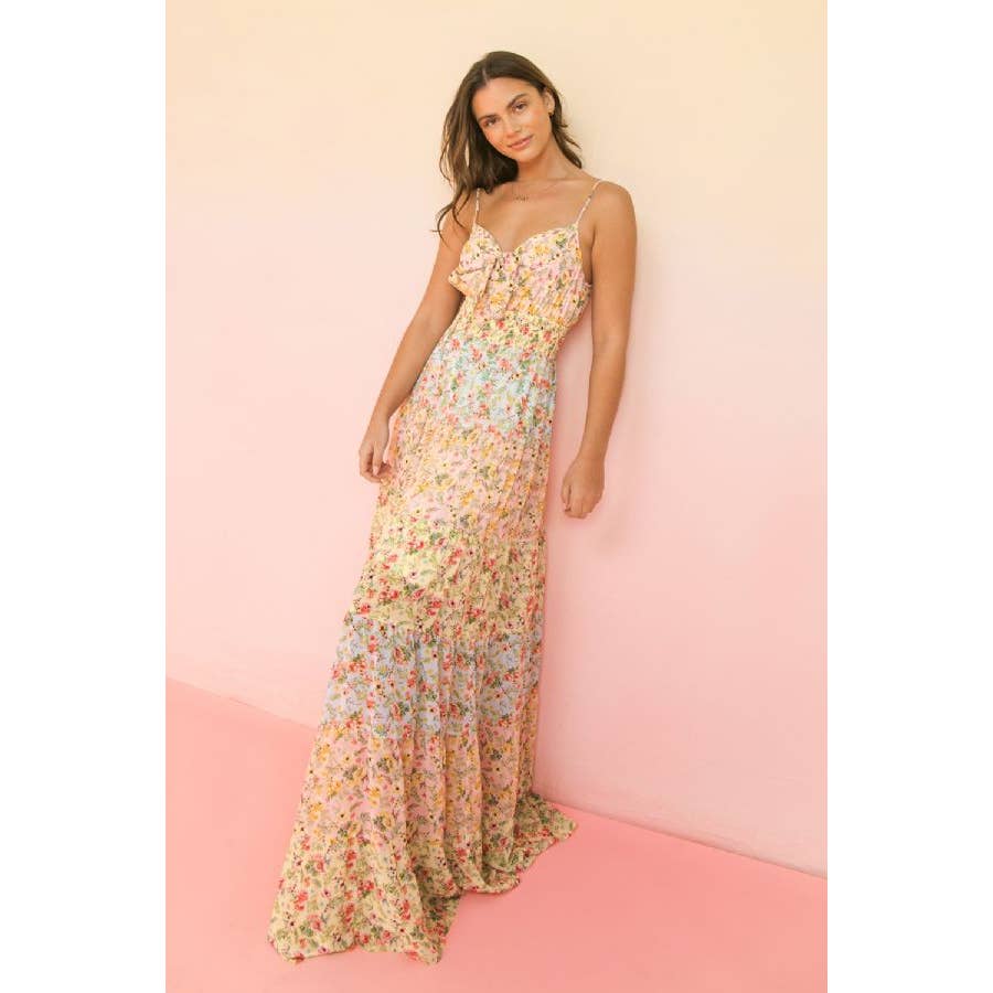 Floral Sunset Woven Maxi Dress