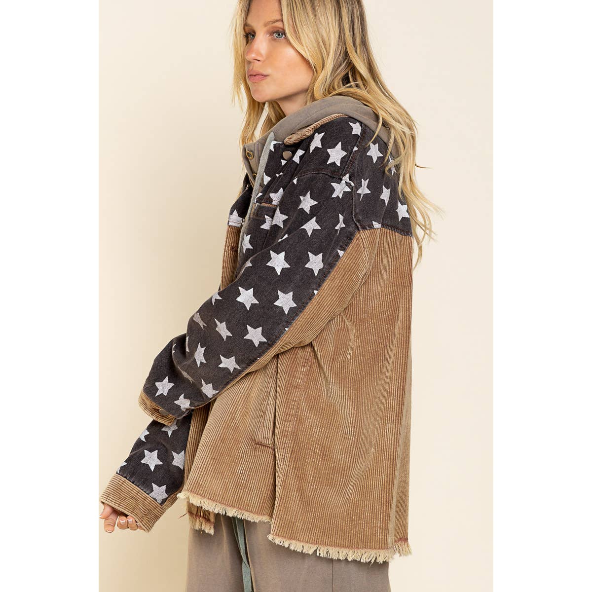 Corduroy Star Print Jacket - Wild Luxe Boutique