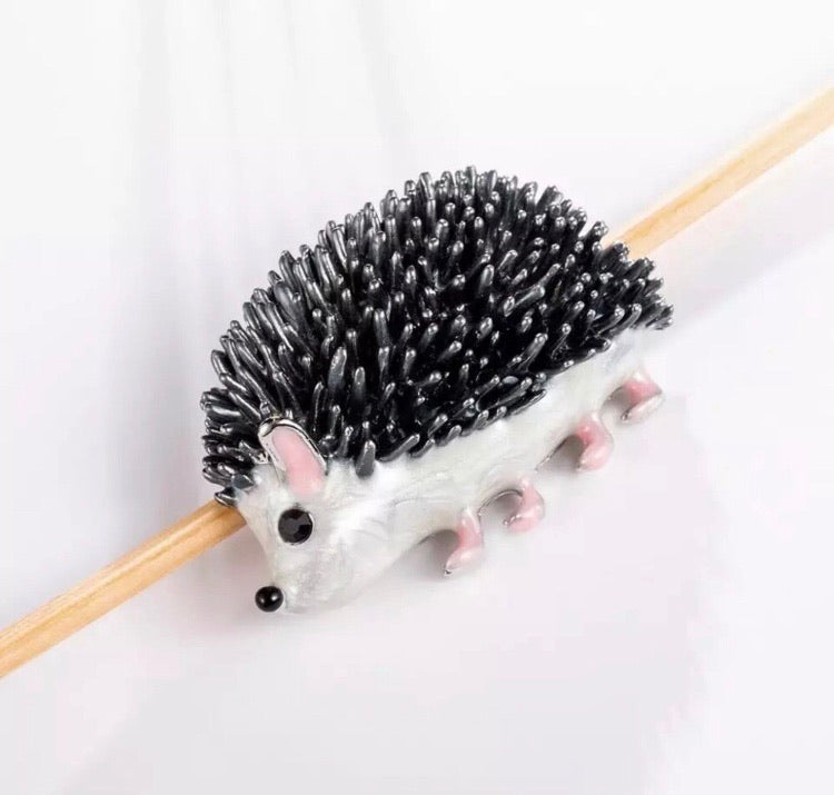 Enamel Hedgehog Brooch Pin - Wild Luxe Boutique