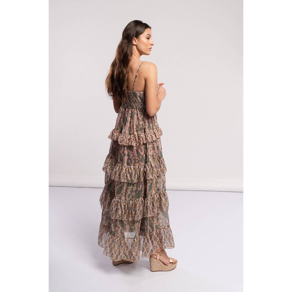 Paisley Ruffled Tiered Maxi Dress - Wild Luxe Boutique