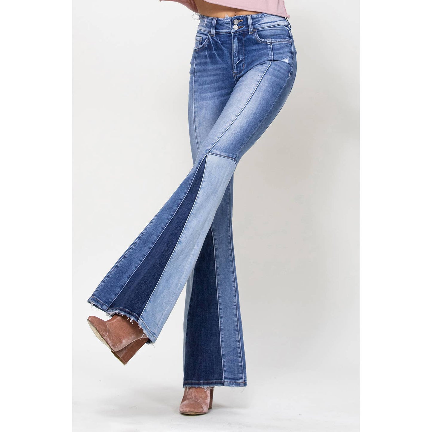 Bonnie Paneled Super Flare Jeans - Wild Luxe Boutique