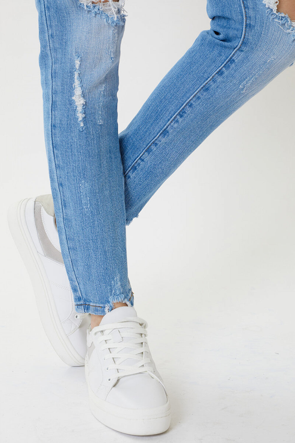 Nora Distressed Frayed Skinny Jeans - Wild Luxe Boutique