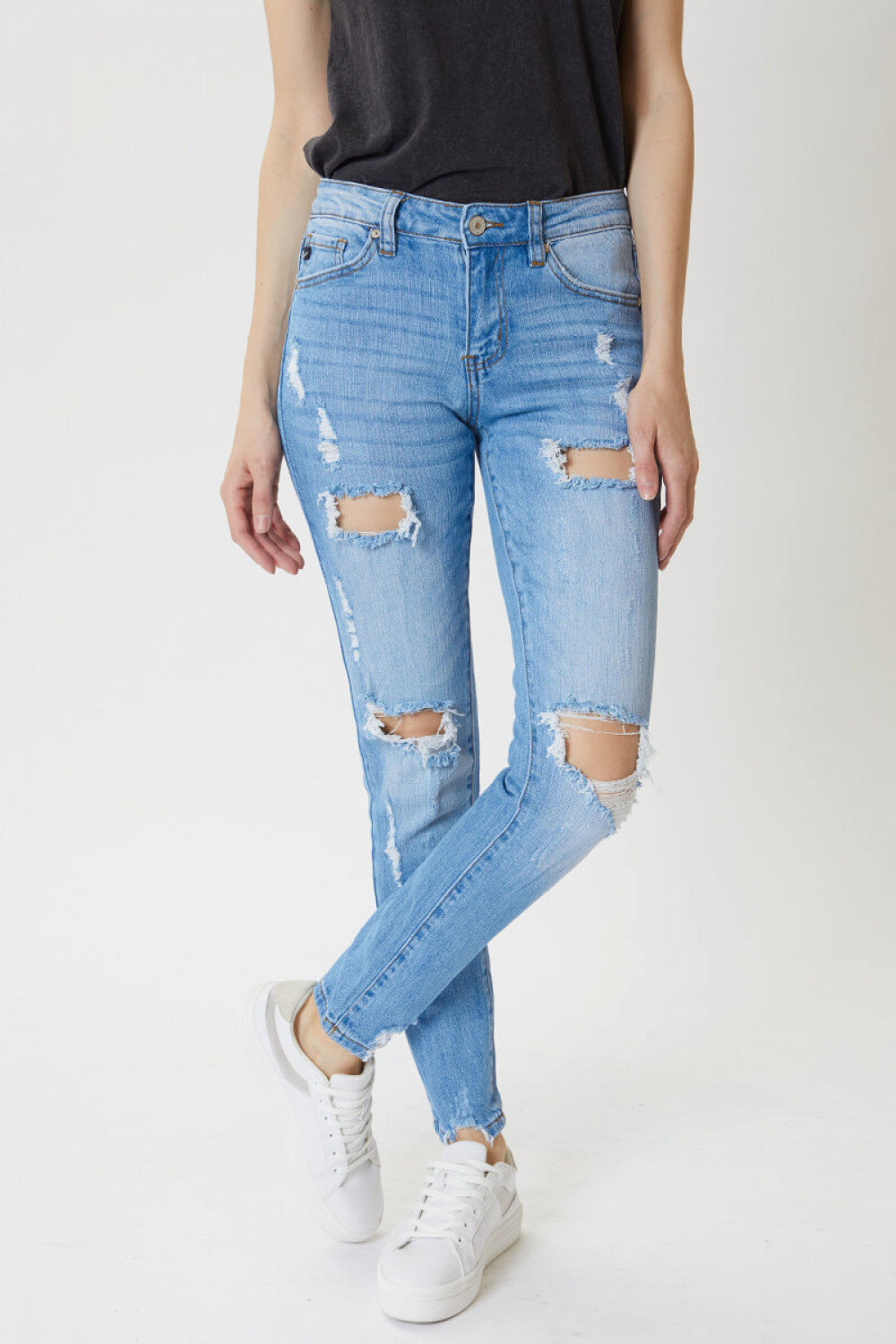 Nora Distressed Frayed Skinny Jeans - Wild Luxe Boutique
