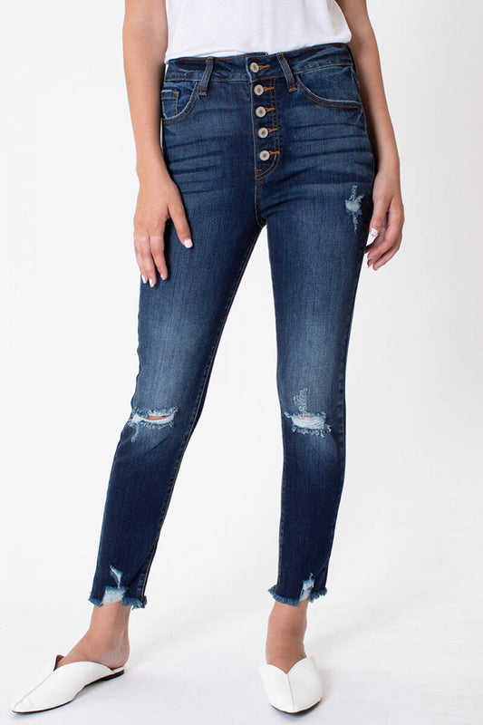 Ava Frayed Ankle Skinny Jeans - Wild Luxe Boutique