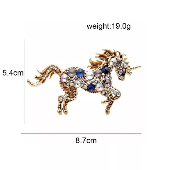 Rhinestone Unicorn Brooch Pin - Wild Luxe Boutique