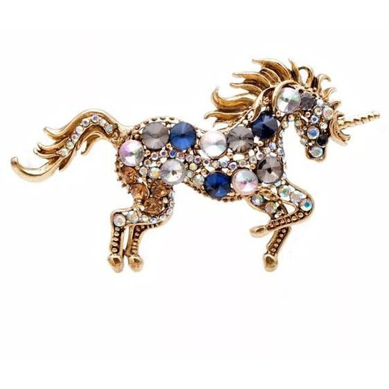 Rhinestone Unicorn Brooch Pin - Wild Luxe Boutique